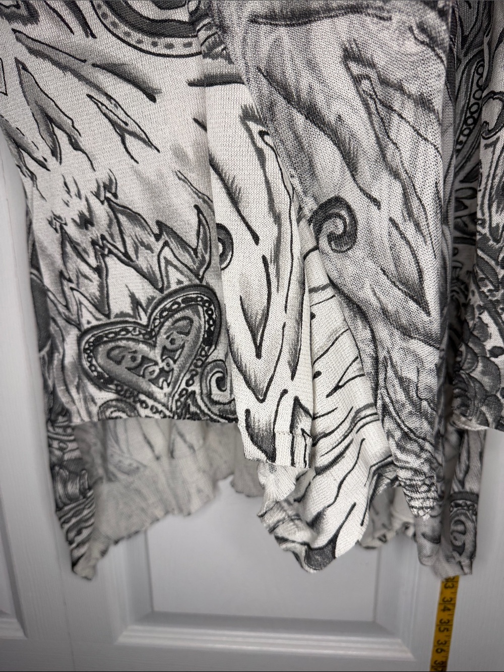 Alberto Makali White & Black Swirl Open Front Cardigan - Picture 2 of 8